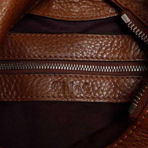 Chloe Leather Paddington One Belt Shoulder Bag Brown WS14761
