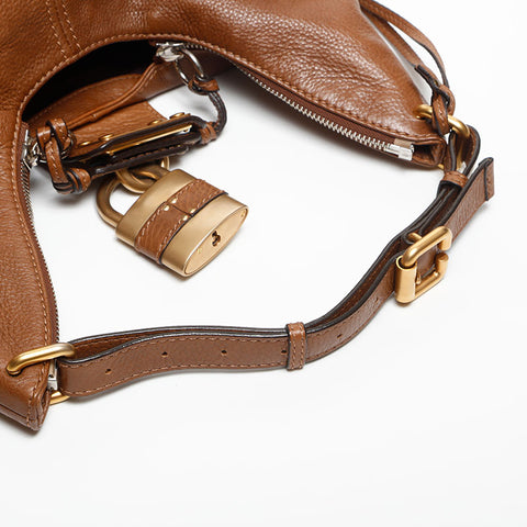 Chloe Leather Paddington One Belt Shoulder Bag Brown WS14761