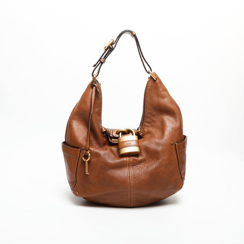 Chloe Leather Paddington One Belt Shoulder Bag Brown WS14761