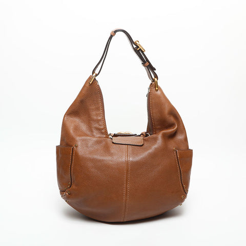 Chloe Leather Paddington One Belt Shoulder Bag Brown WS14761