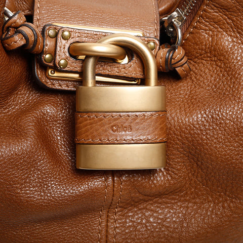 Chloe Leather Paddington One Belt Shoulder Bag Brown WS14761