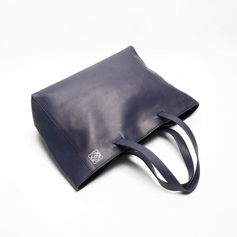 Loewe Leather Anagram East West Tote Bag Navy WS14765