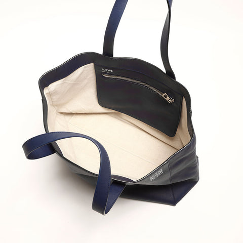Loewe Leather Anagram East West Tote Bag Navy WS14765