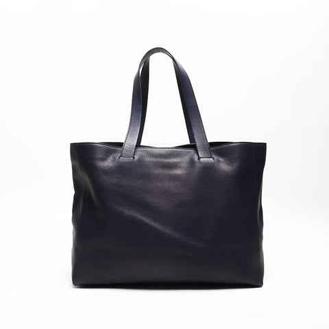 Loewe Leather Anagram East West Tote Bag Navy WS14765