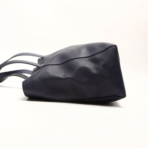 Loewe Leather Anagram East West Tote Bag Navy WS14765