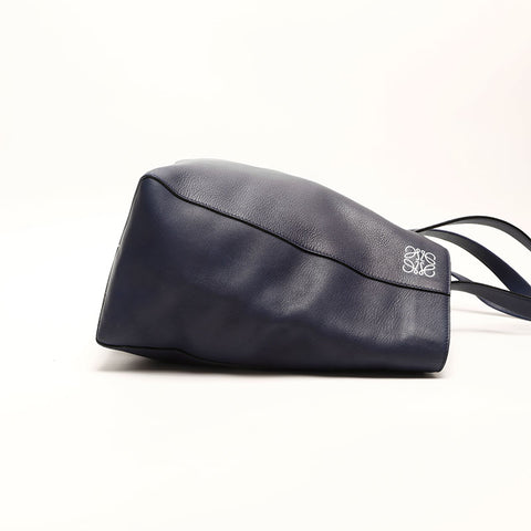 Loewe Leather Anagram East West Tote Bag Navy WS14765