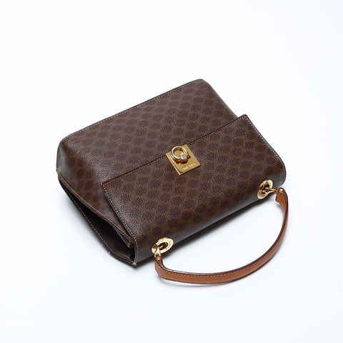 セリーヌ CELINE マカダム 2way ハンドバッグ ブラウン WS14767