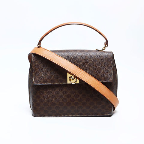 セリーヌ CELINE マカダム 2way ハンドバッグ ブラウン WS14767
