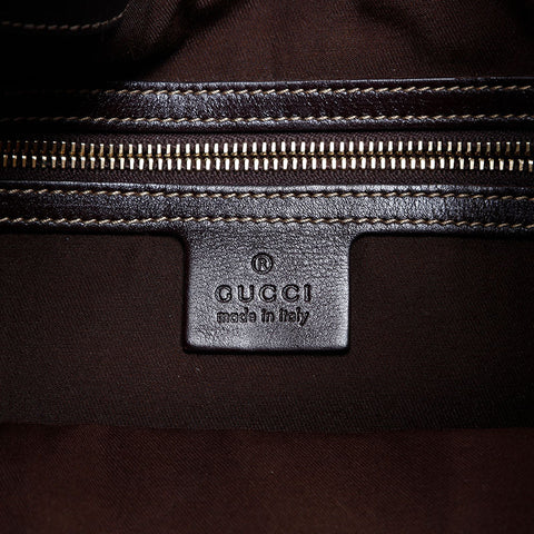 GUCCI Leather Interlocking Shoulder Bag Brown WS14768