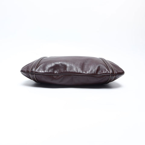 GUCCI Leather Interlocking Shoulder Bag Brown WS14768