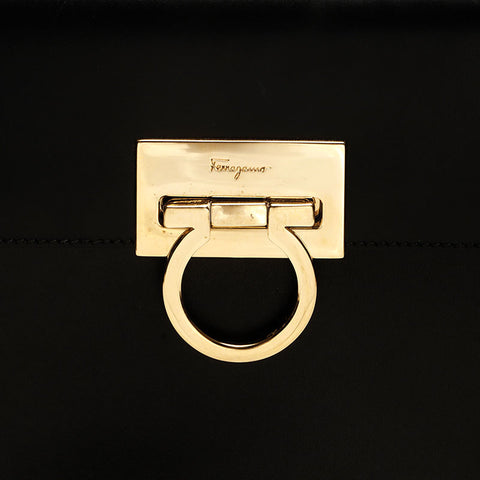 Salvatore Ferragamo Leather Gancini à 2 voies Black WS14769