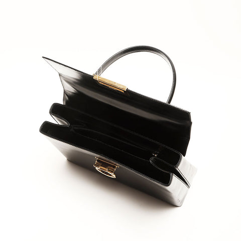 Salvatore Ferragamo Leather Gancini à 2 voies Black WS14769