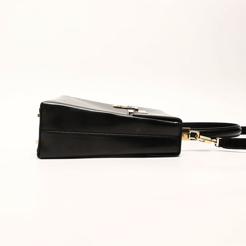 Salvatore Ferragamo Leather Gancini à 2 voies Black WS14769