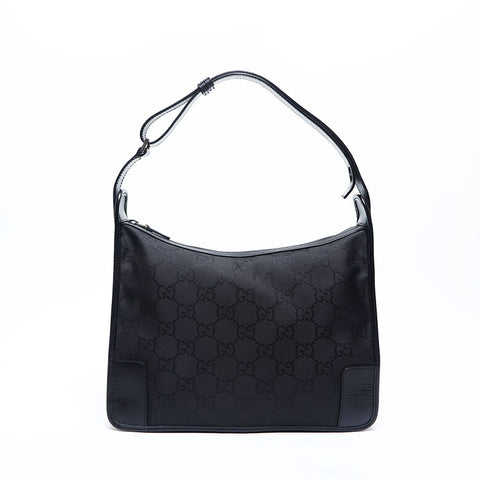 GUCCI GG canvas nylon one belt Shoulder Bag black WS14771