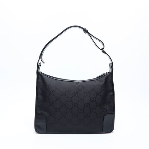 GUCCI GG canvas nylon one belt Shoulder Bag black WS14771