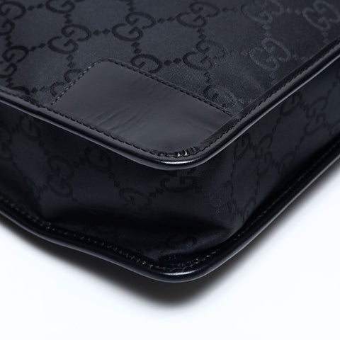 極美品 グッチ GUCCI GG キャンバス ナイロン ワンショルダー ショルダーバッグ ブラック WS14771