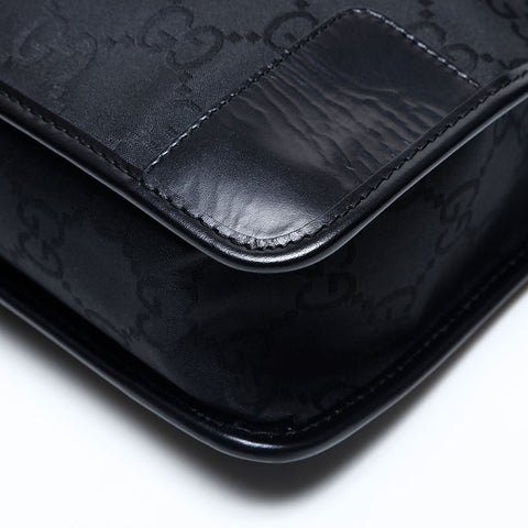 極美品 グッチ GUCCI GG キャンバス ナイロン ワンショルダー ショルダーバッグ ブラック WS14771