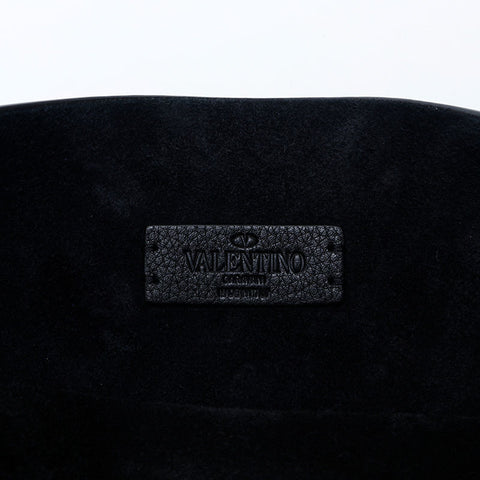 VALENTINO Logo embossed leather Shoulder Bag black WS14775