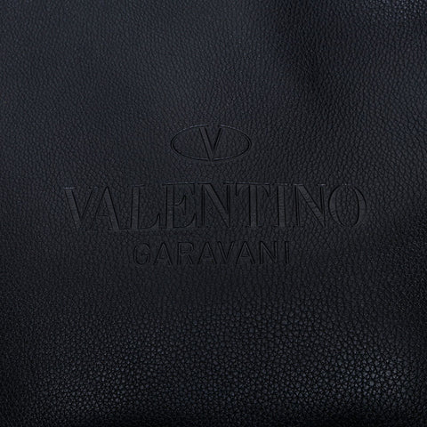 VALENTINO Logo embossed leather Shoulder Bag black WS14775