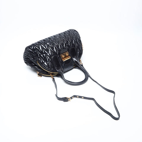 Miu Miu Matelasse Leather Rock 2way Handbag black WS14776