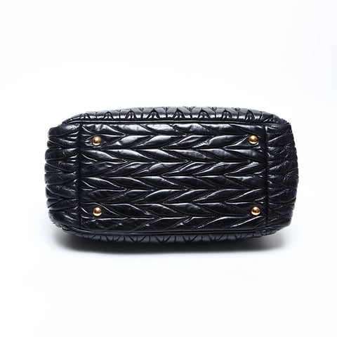 Miu Miu Matelasse Leather Rock 2way Handbag black WS14776