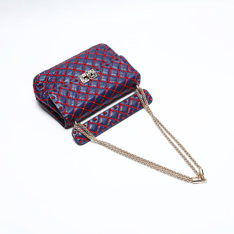 ヴァレンティノ VALENTINO スタッズ ロック ショルダーバッグ パープル WS14778