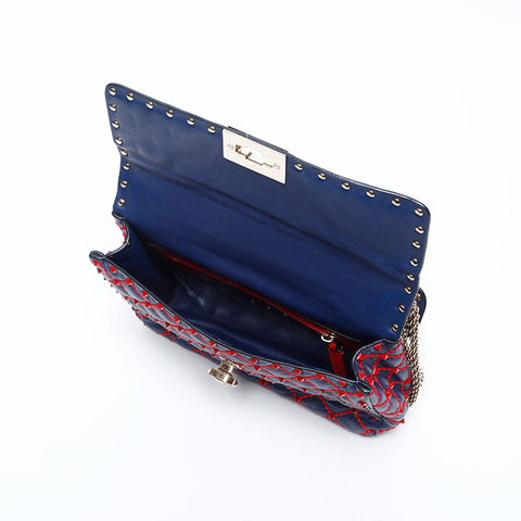 ヴァレンティノ VALENTINO スタッズ ロック ショルダーバッグ パープル WS14778