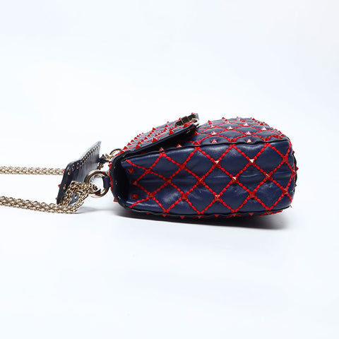 ヴァレンティノ VALENTINO スタッズ ロック ショルダーバッグ パープル WS14778