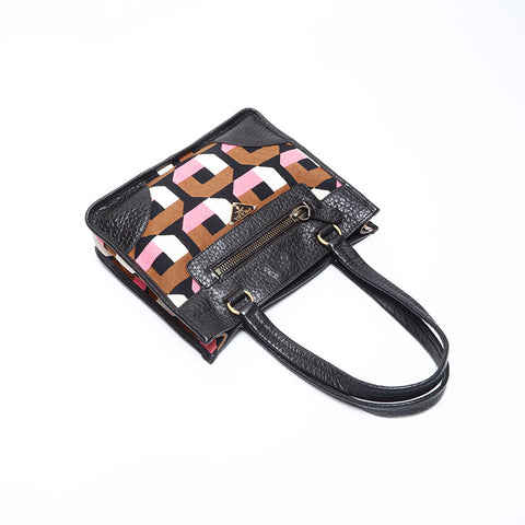 PRADA Canvas leather Handbag Brown WS14779