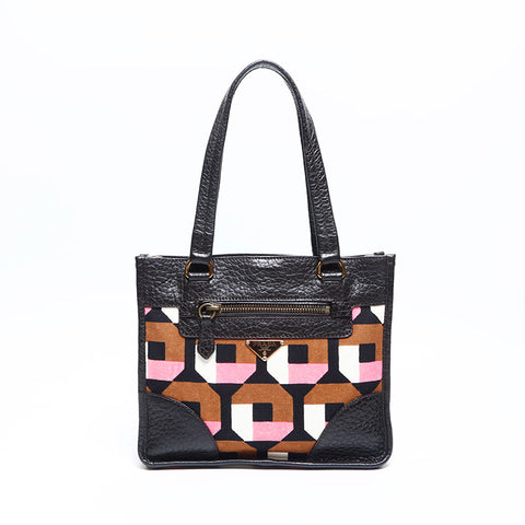 PRADA Canvas leather Handbag Brown WS14779