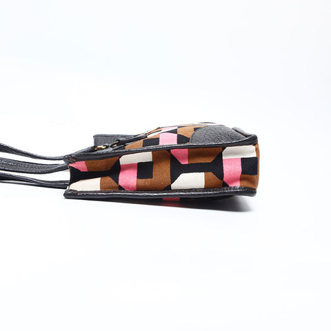 PRADA Canvas leather Handbag Brown WS14779