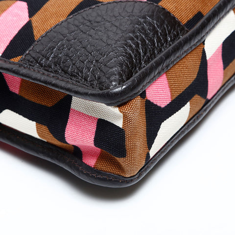 PRADA Canvas leather Handbag Brown WS14779