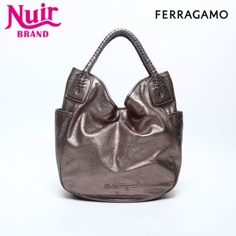 Salvatore Ferragamo leather Handbag gold WS14780