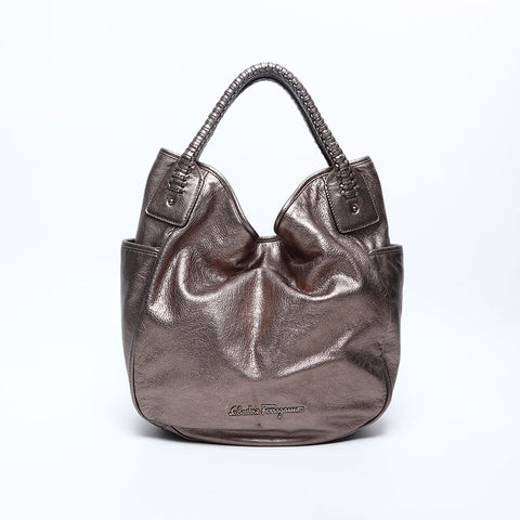 Salvatore Ferragamo leather Handbag gold WS14780