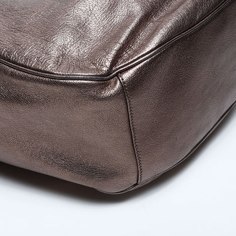 極美品 サルヴァトーレフェラガモ Salvatore Ferragamo レザー ハンドバッグ ゴールド WS14780