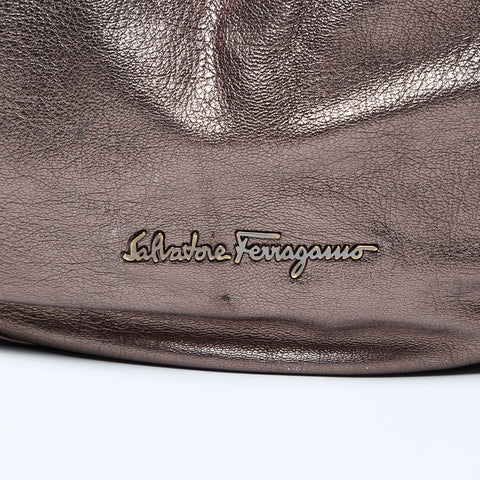 Salvatore Ferragamo leather Handbag gold WS14780