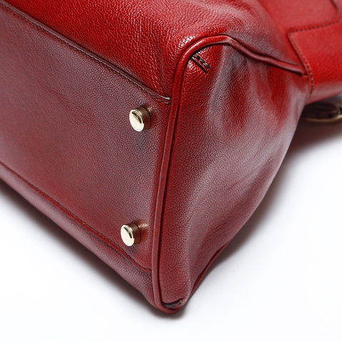 CARTIER Leather Must Line Tote Bag Red WS14784