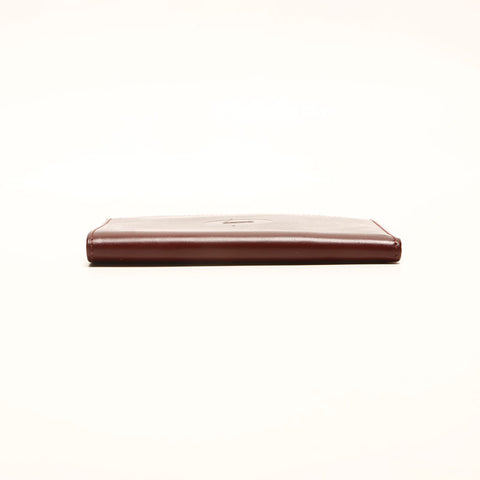 Cartier Leder Passporthülle Bifold Wallet Braun WS14785