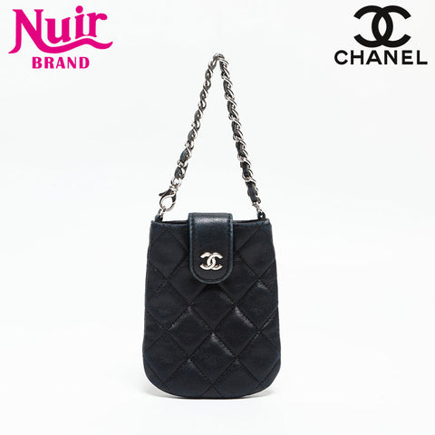 Chanel Chanel Nr. 10 Matelasse Mini -Kettenbeutel Schwarz WS14786