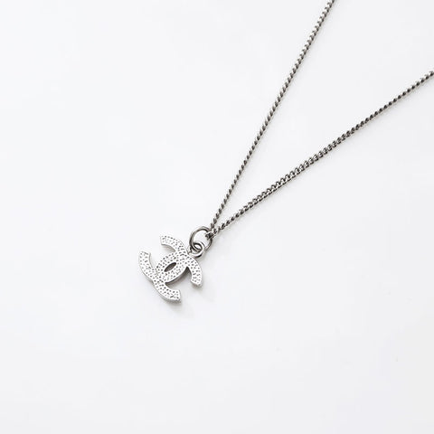 シャネル CHANEL B11V ココマーク ラインストーン ネックレス シルバー WS14788