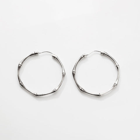 Gucci Bamboo Hoop Earrings Silver WS14790