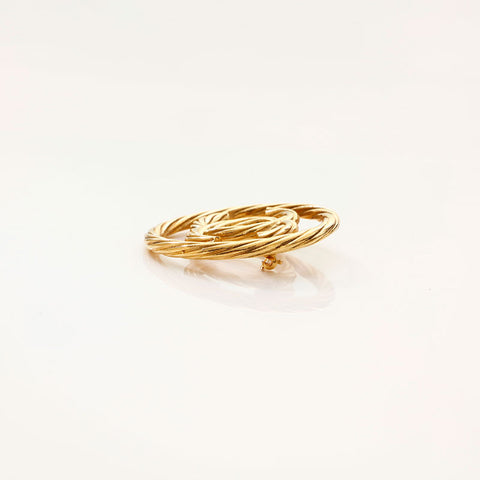 Chanel Coco Mark 1970-1980 Round Brooch Gold WS14791