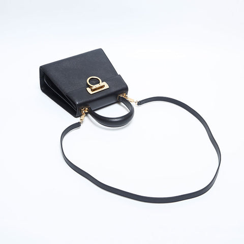 Salvatore Ferragamo Leather Gancini 2way Handbag black WS14792