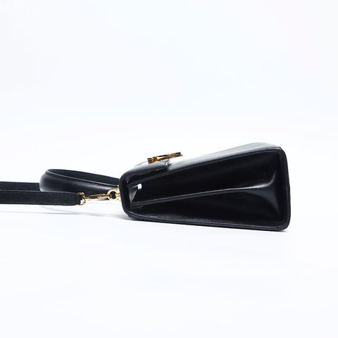 Salvatore Ferragamo Leather Gancini 2way Handbag black WS14792