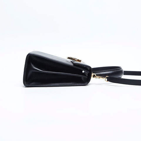 Salvatore Ferragamo Leather Gancini 2way Handbag black WS14792