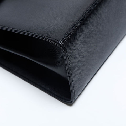 Salvatore Ferragamo Leather Gancini 2way Handbag black WS14792