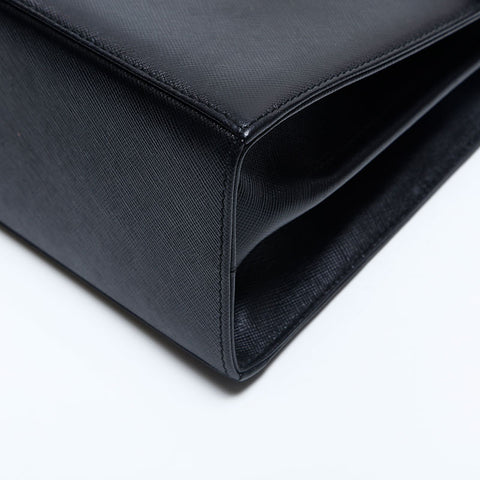 Salvatore Ferragamo Leather Gancini 2way Handbag black WS14792