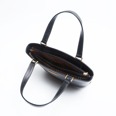 BURBERRY leather Handbag black WS14796