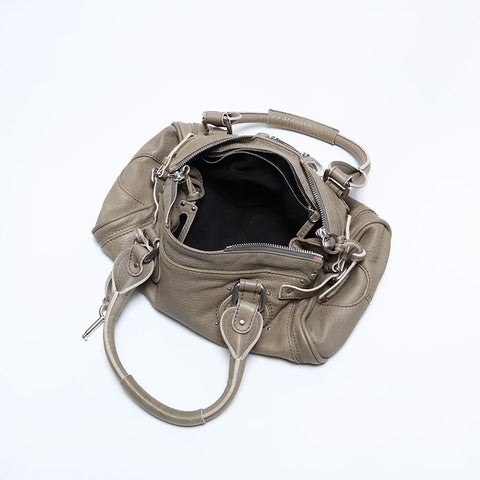 Chloe Paddington Boston Padlock Key Shoulder Bag beige WS14798