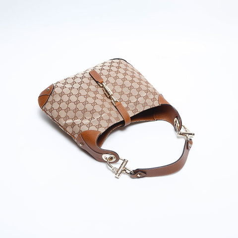 GUCCI New Jackie GG Canvas Shoulder Bag Brown WS14799
